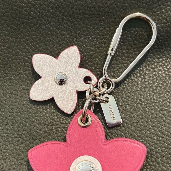 COACH Pink Flowers Keychain - Picture 3 of 5